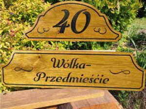 tablica adresowa dwuczesciowa drewniana dab